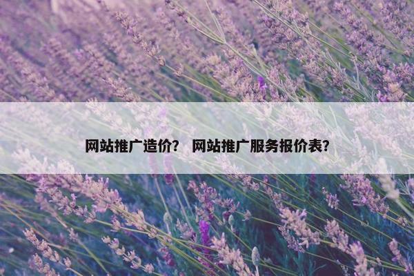 网站推广造价？ 网站推广服务报价表？