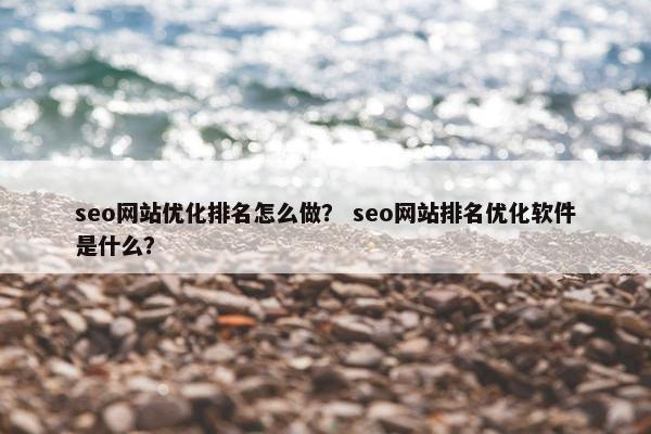 seo网站优化排名怎么做？ seo网站排名优化软件是什么？