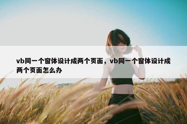 vb同一个窗体设计成两个页面，vb同一个窗体设计成两个页面怎么办