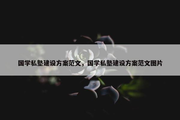 国学私塾建设方案范文，国学私塾建设方案范文图片