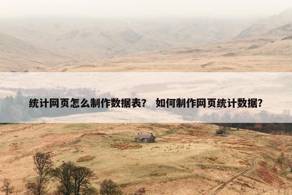 统计网页怎么制作数据表？ 如何制作网页统计数据？