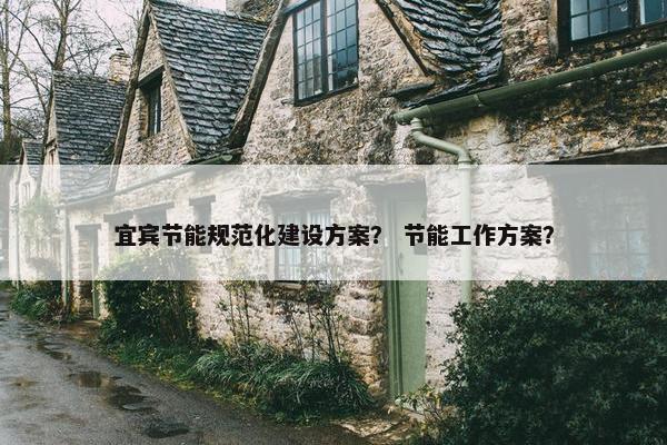 宜宾节能规范化建设方案？ 节能工作方案？