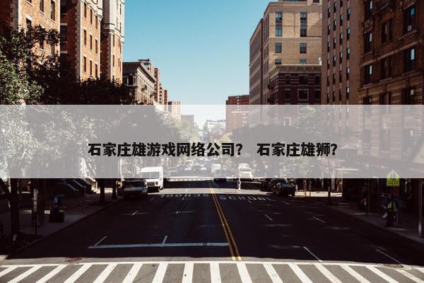 石家庄雄游戏网络公司？ 石家庄雄狮？