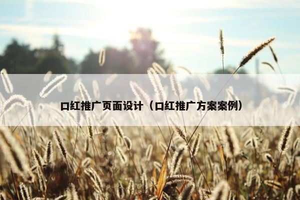 口红推广页面设计（口红推广方案案例）
