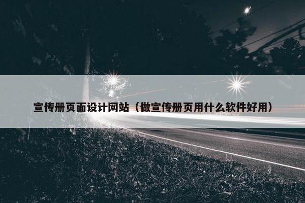 宣传册页面设计网站（做宣传册页用什么软件好用）