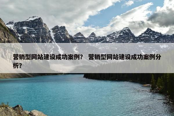 营销型网站建设成功案例？ 营销型网站建设成功案例分析？