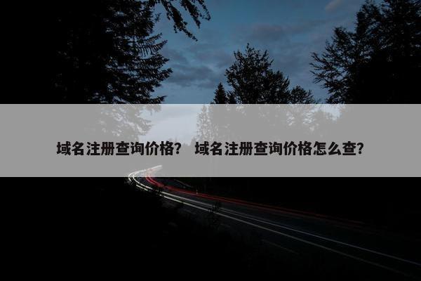 域名注册查询价格？ 域名注册查询价格怎么查？