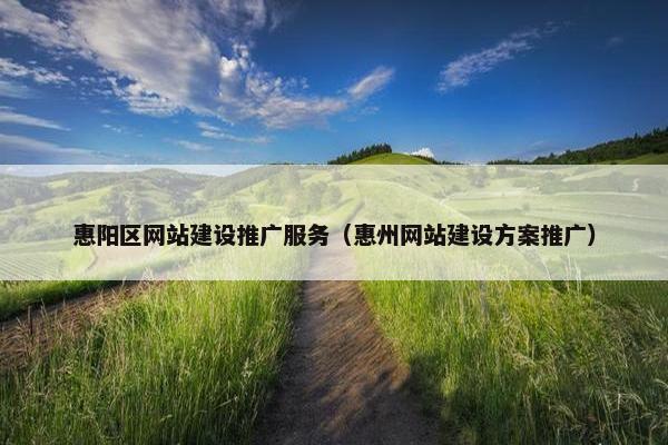惠阳区网站建设推广服务（惠州网站建设方案推广）