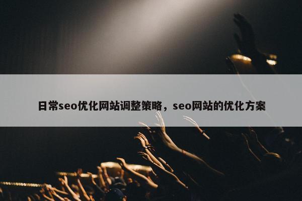日常seo优化网站调整策略，seo网站的优化方案