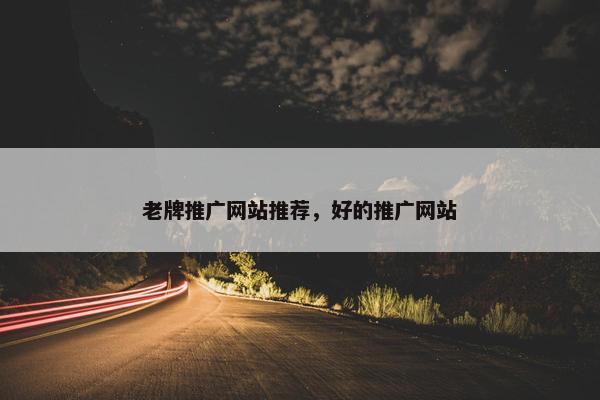 老牌推广网站推荐，好的推广网站