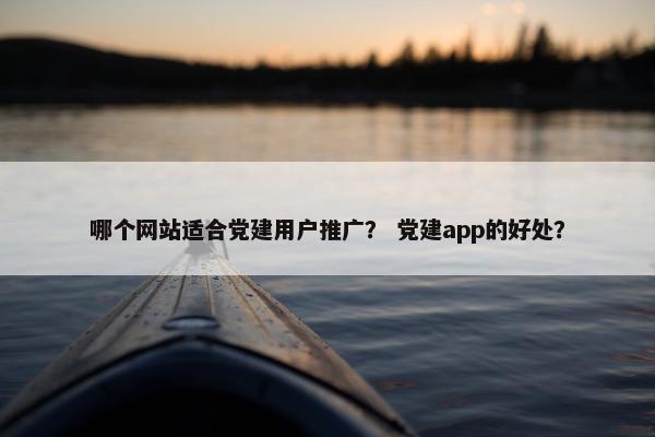 哪个网站适合党建用户推广？ 党建app的好处？