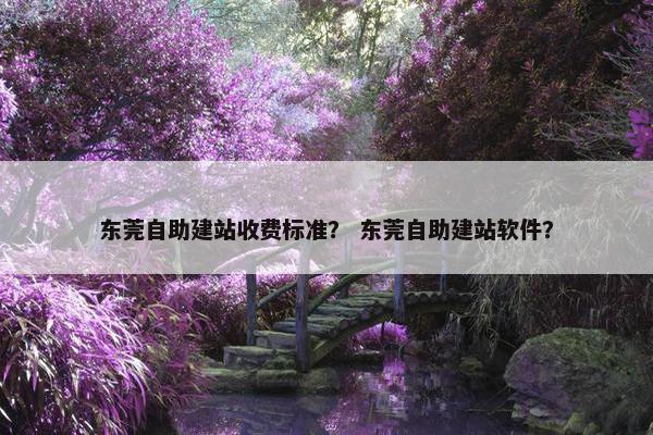 东莞自助建站收费标准？ 东莞自助建站软件？
