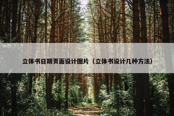 立体书日期页面设计图片（立体书设计几种方法）