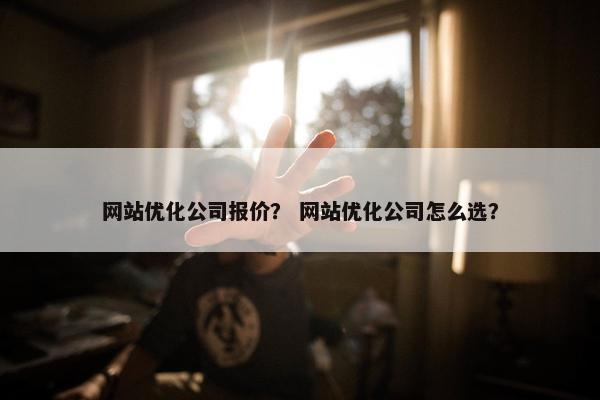 网站优化公司报价？ 网站优化公司怎么选？