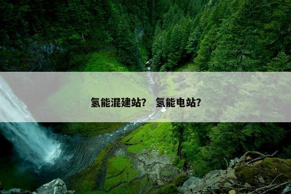 氢能混建站？ 氢能电站？