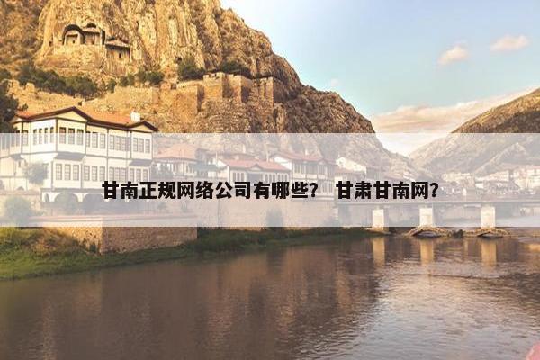 甘南正规网络公司有哪些？ 甘肃甘南网？