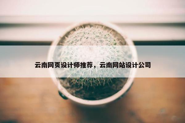 云南网页设计师推荐，云南网站设计公司
