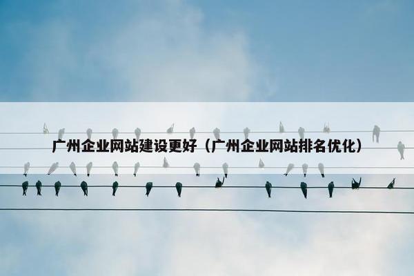 广州企业网站建设更好（广州企业网站排名优化）