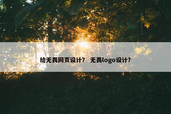 给无畏网页设计？ 无畏logo设计？