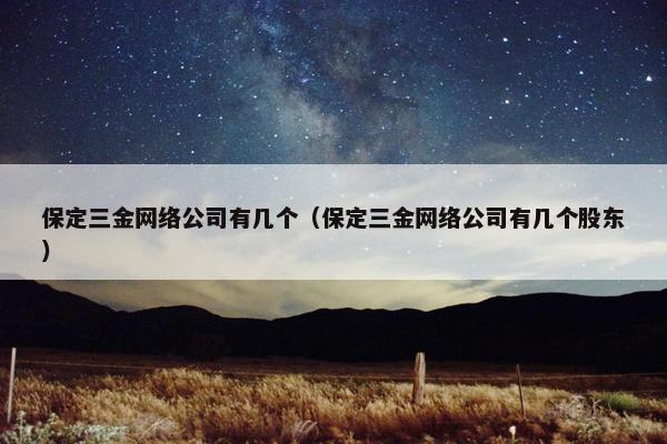 保定三金网络公司有几个（保定三金网络公司有几个股东）