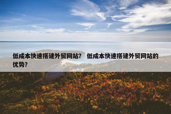 低成本快速搭建外贸网站？ 低成本快速搭建外贸网站的优势？