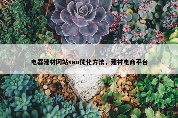 电器建材网站seo优化方法，建材电商平台