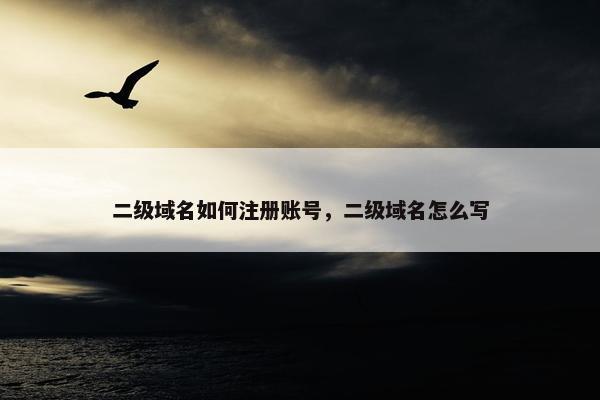 二级域名如何注册账号，二级域名怎么写