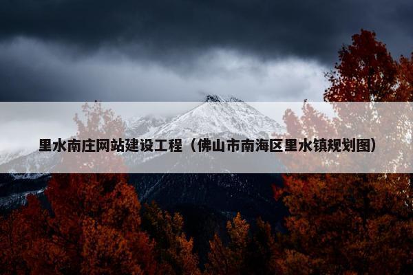 里水南庄网站建设工程（佛山市南海区里水镇规划图）