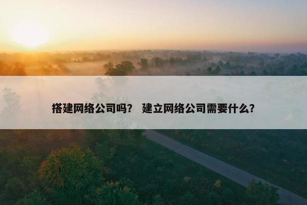 搭建网络公司吗？ 建立网络公司需要什么？