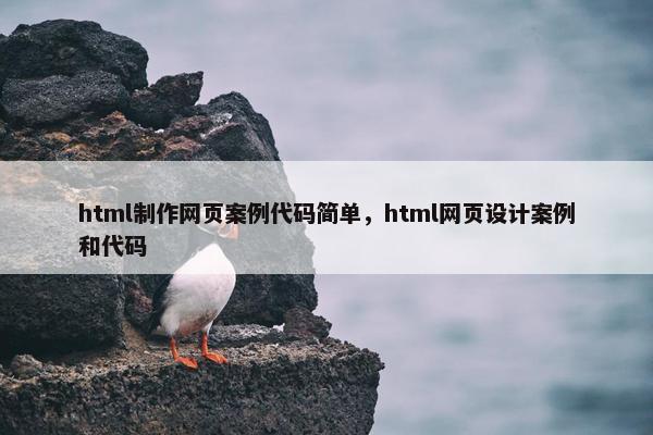 html制作网页案例代码简单，html网页设计案例和代码