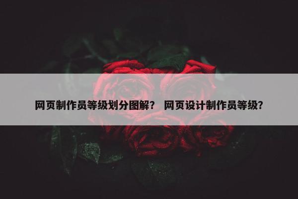 网页制作员等级划分图解？ 网页设计制作员等级？
