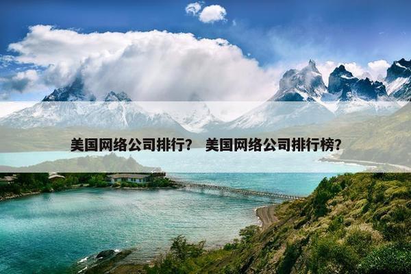 美国网络公司排行？ 美国网络公司排行榜？