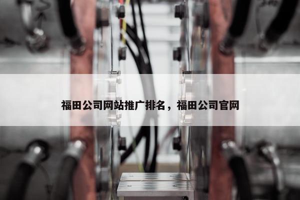 福田公司网站推广排名，福田公司官网