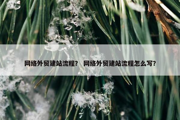 网络外贸建站流程？ 网络外贸建站流程怎么写？