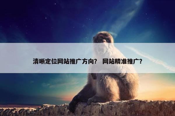 清晰定位网站推广方向？ 网站精准推广？