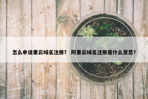怎么申请里云域名注册？ 阿里云域名注册是什么意思？