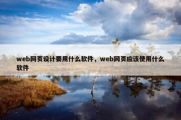 web网页设计要用什么软件，web网页应该使用什么软件