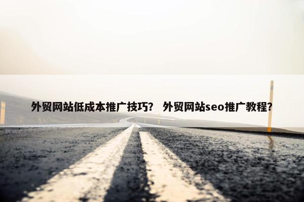 外贸网站低成本推广技巧？ 外贸网站seo推广教程？