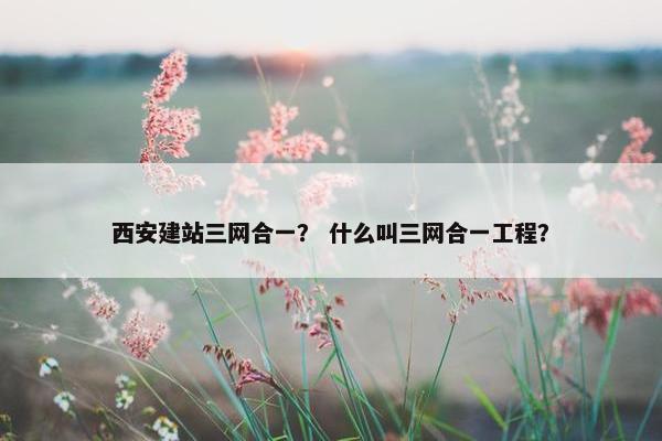 西安建站三网合一？ 什么叫三网合一工程？