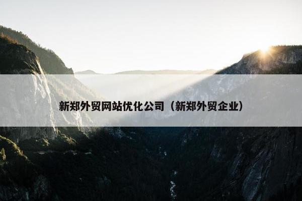 新郑外贸网站优化公司（新郑外贸企业）