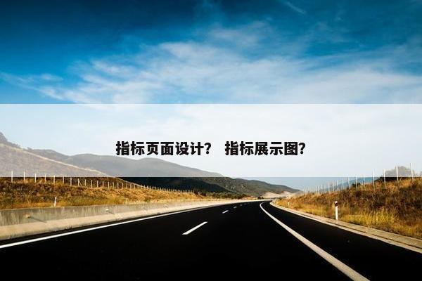 指标页面设计？ 指标展示图？