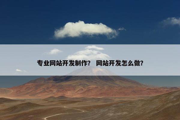 专业网站开发制作？ 网站开发怎么做？