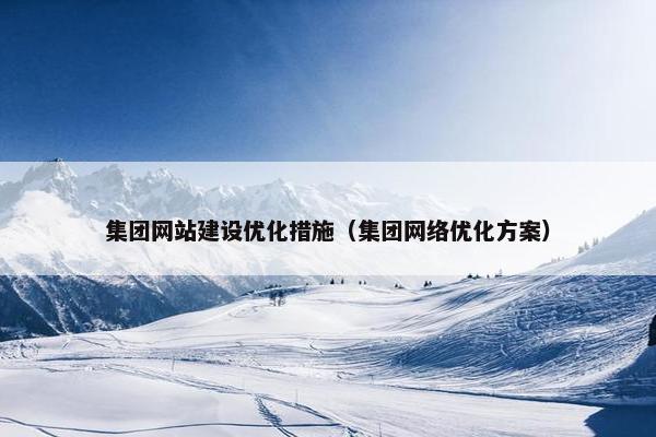 集团网站建设优化措施（集团网络优化方案）