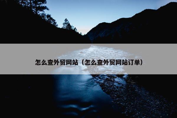 怎么查外贸网站（怎么查外贸网站订单）