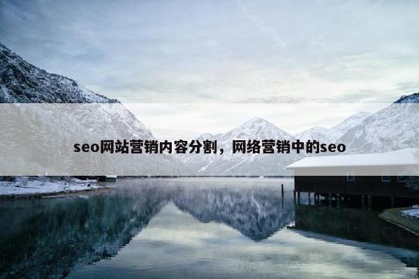 seo网站营销内容分割，网络营销中的seo