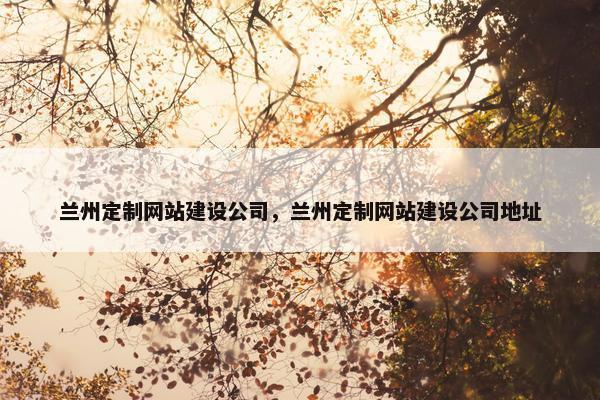 兰州定制网站建设公司，兰州定制网站建设公司地址