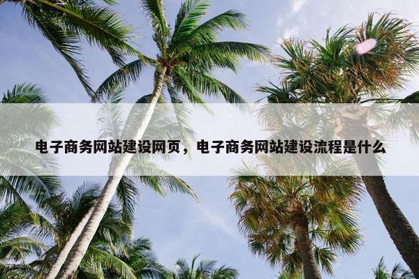 电子商务网站建设网页，电子商务网站建设流程是什么