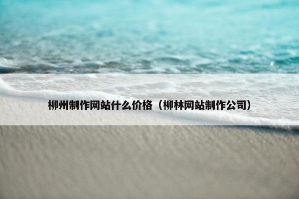 柳州制作网站什么价格（柳林网站制作公司）