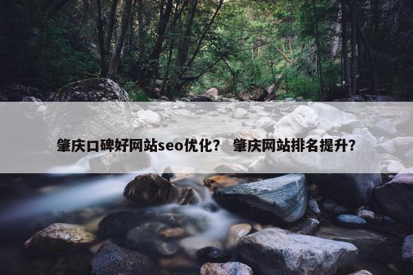 肇庆口碑好网站seo优化？ 肇庆网站排名提升？