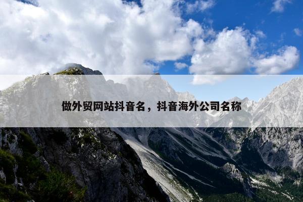 做外贸网站抖音名，抖音海外公司名称